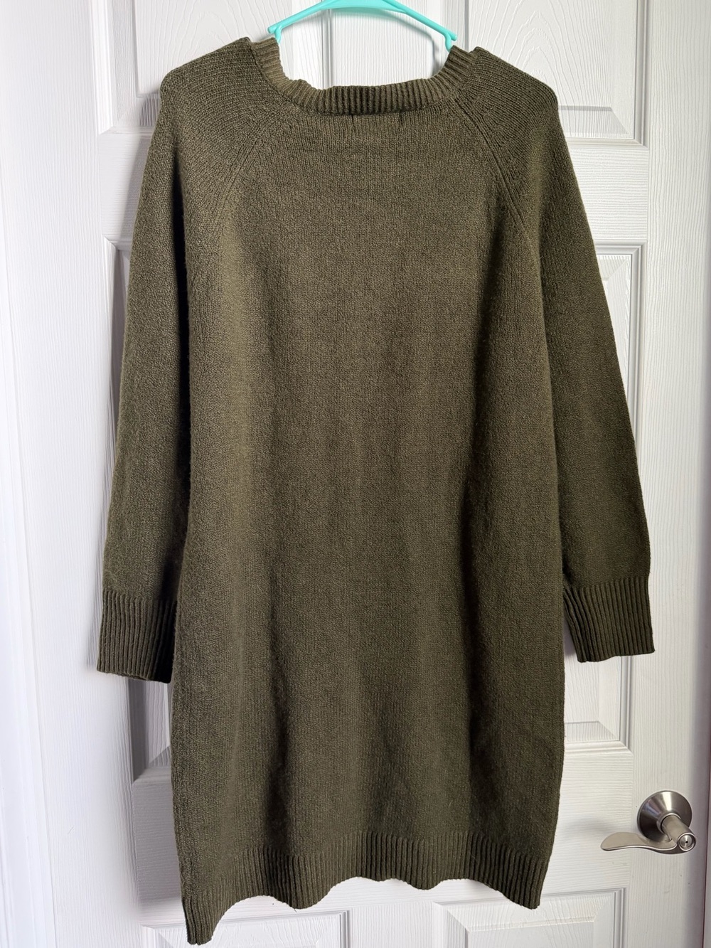 Old Navy Olive Green V-Neck Women's Sweater Dress - Picture 5 of 6